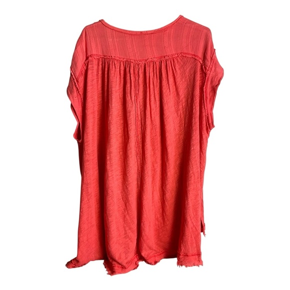 Free People Coral Boho Tunic Top Linen Blend Size S - Picture 4 of 8